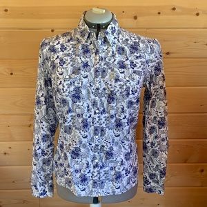 Cowgirl Up ROCKABILLY Western Shirt M Metal Thread